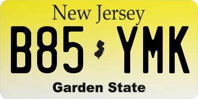 NJ license plate B85YMK