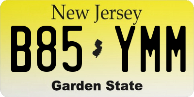 NJ license plate B85YMM