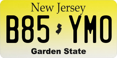 NJ license plate B85YMO