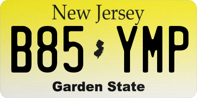 NJ license plate B85YMP
