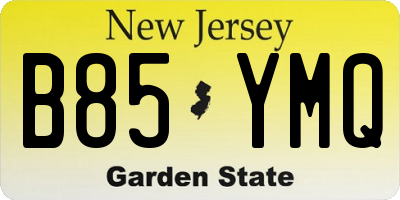 NJ license plate B85YMQ