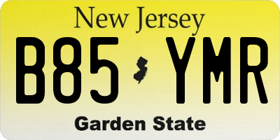 NJ license plate B85YMR