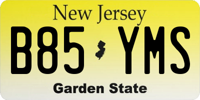 NJ license plate B85YMS