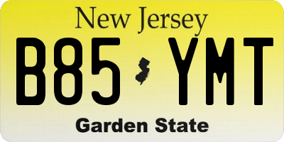 NJ license plate B85YMT