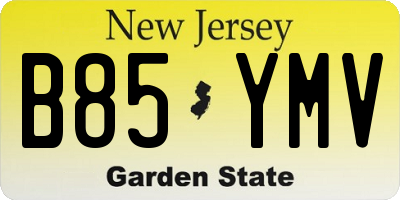 NJ license plate B85YMV