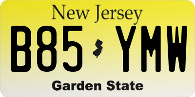 NJ license plate B85YMW