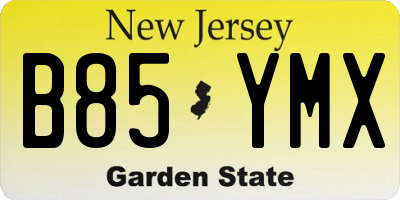 NJ license plate B85YMX