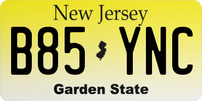 NJ license plate B85YNC