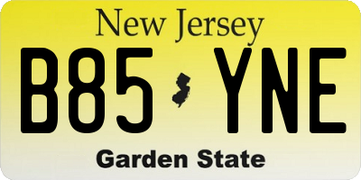 NJ license plate B85YNE