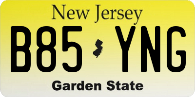 NJ license plate B85YNG