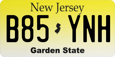 NJ license plate B85YNH