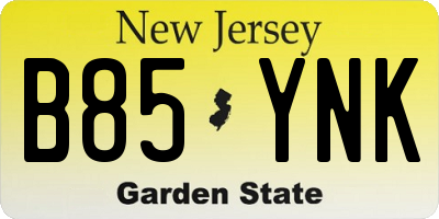 NJ license plate B85YNK