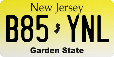 NJ license plate B85YNL