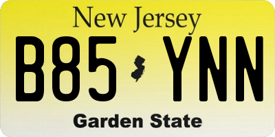 NJ license plate B85YNN