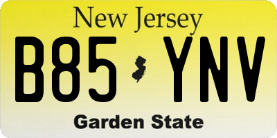 NJ license plate B85YNV