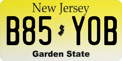 NJ license plate B85YOB