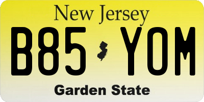 NJ license plate B85YOM