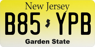 NJ license plate B85YPB