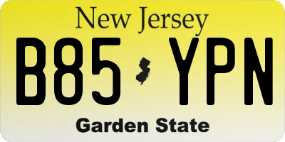 NJ license plate B85YPN