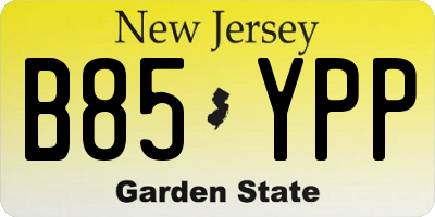NJ license plate B85YPP