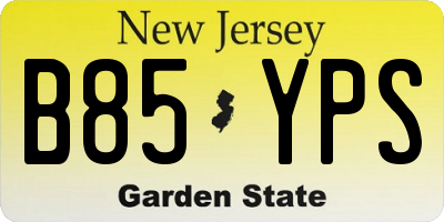 NJ license plate B85YPS