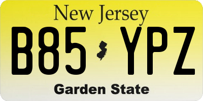 NJ license plate B85YPZ