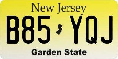 NJ license plate B85YQJ