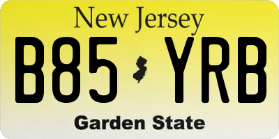 NJ license plate B85YRB