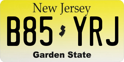 NJ license plate B85YRJ
