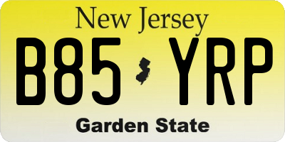 NJ license plate B85YRP