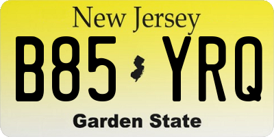 NJ license plate B85YRQ