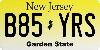 NJ license plate B85YRS