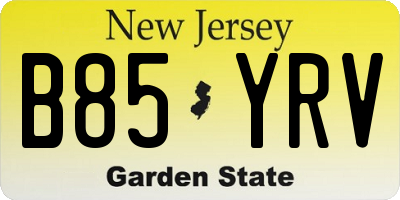 NJ license plate B85YRV