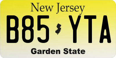 NJ license plate B85YTA