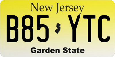 NJ license plate B85YTC