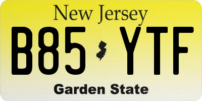 NJ license plate B85YTF