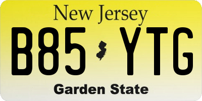 NJ license plate B85YTG