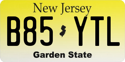 NJ license plate B85YTL