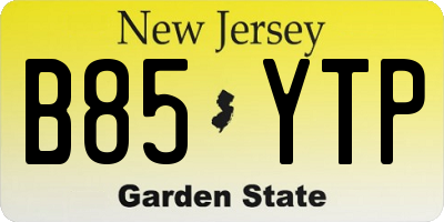 NJ license plate B85YTP