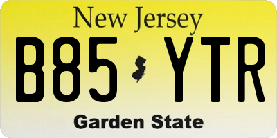 NJ license plate B85YTR