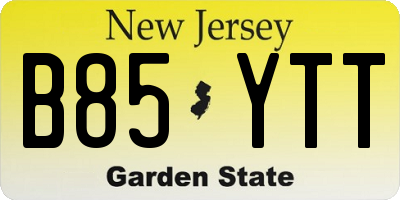 NJ license plate B85YTT