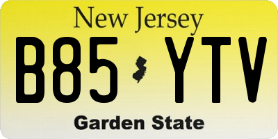 NJ license plate B85YTV