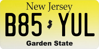 NJ license plate B85YUL