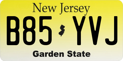 NJ license plate B85YVJ