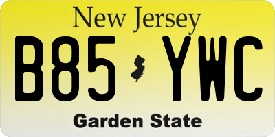 NJ license plate B85YWC