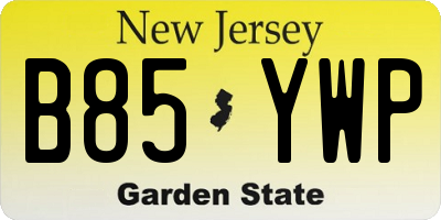 NJ license plate B85YWP