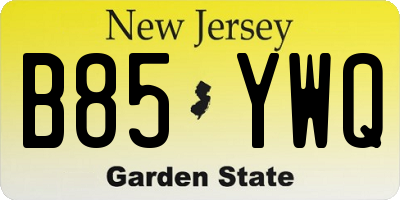 NJ license plate B85YWQ
