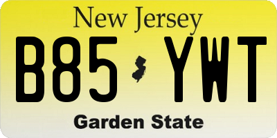 NJ license plate B85YWT