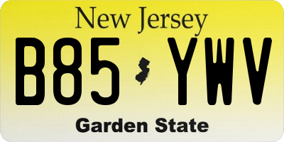 NJ license plate B85YWV