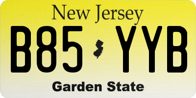 NJ license plate B85YYB